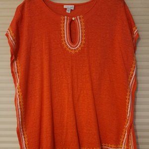 JJill Linen Cap Sleeve Tee